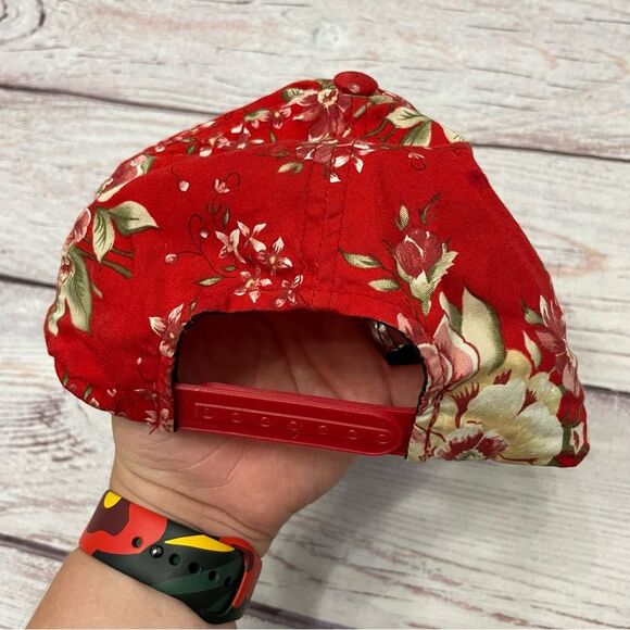 The Hundreds Team Snapback Cap - Red Floral Adjustable One Size - Picture 4 of 8
